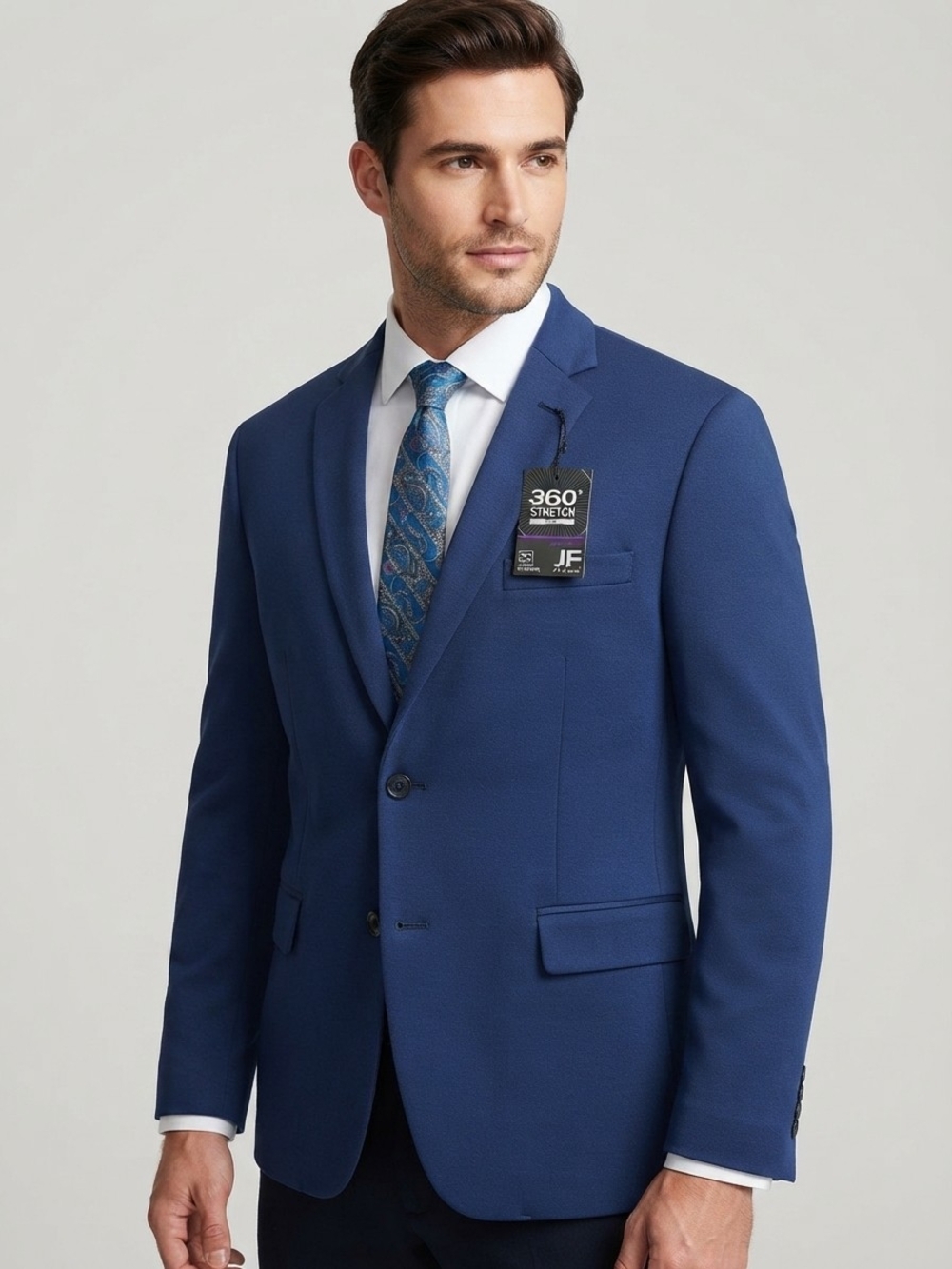 NWT J. Ferrar 360° Stretch Super Slim Navy Blue Sport Coat Blazer Size L 42/44 S